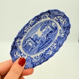 Blue and White Transferware Decorative Dish Spode Italian Design | made England